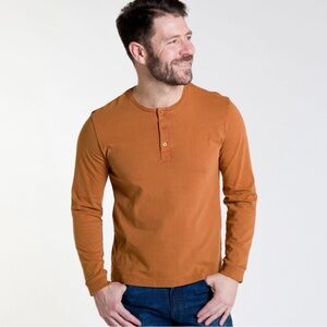 Columbia Men's Tan Long Sleeve Henley Shirt